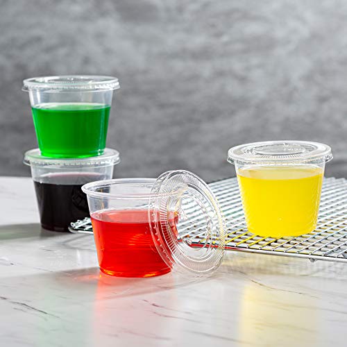 Zeml Portion Cups with Lids (5.5 Ounces, 100 Pack) | Disposable Plastic Cups ...