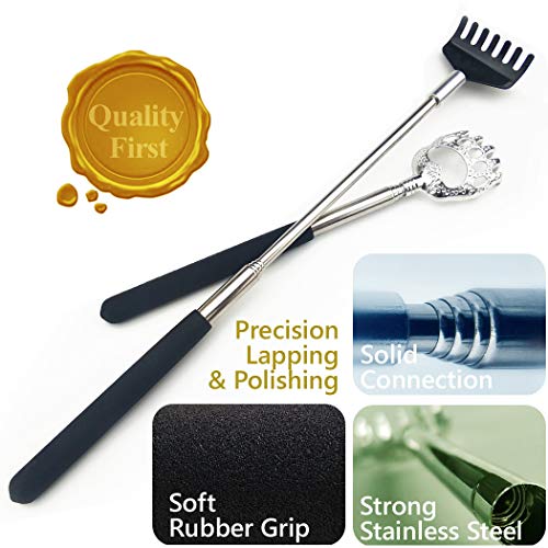 2 Pack Portable Extendable Back Scratcher for Men - Metal Telescoping Back Sc...