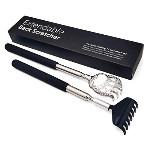 2 Pack Portable Extendable Back Scratcher for Men - Metal Telescoping Back Sc...
