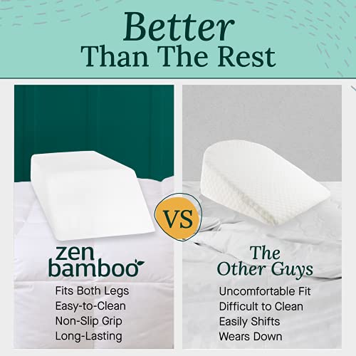 Zen Bamboo Wedge Pillows for Sleeping - Luxury Foam Leg Elevation Pillow for ...