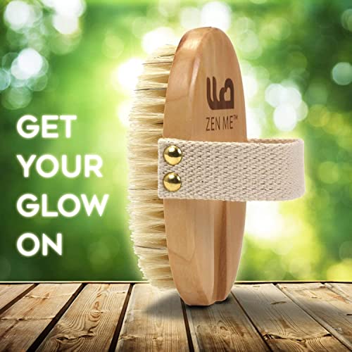 Zen Me Premium Dry Brushing Body Brush for Glowing Tighter Skin, Plastic-Free...
