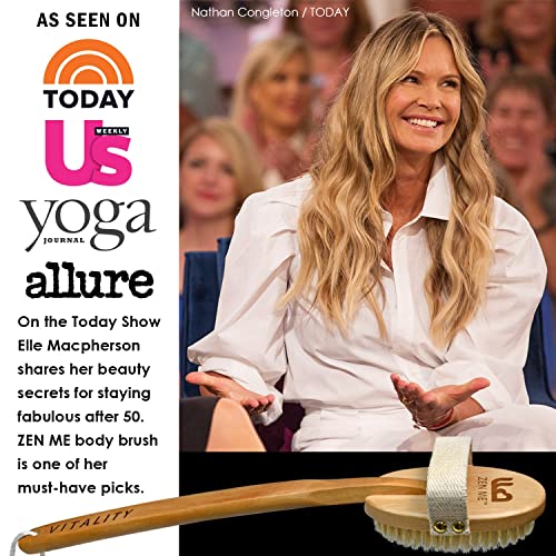 Zen Me Premium Dry Brushing Body Brush Set for Natural Exfoliation, Premium B...