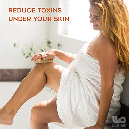 Zen Me Premium Dry Brushing Body Brush Set for Natural Exfoliation, Premium B...