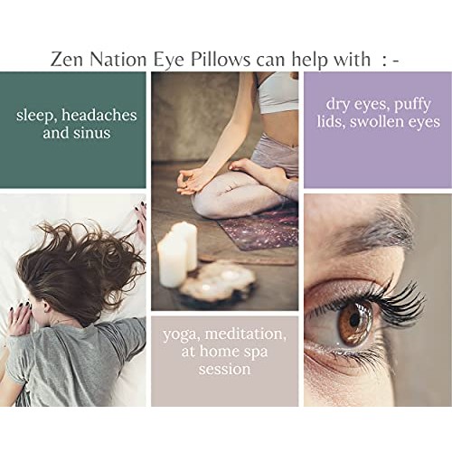 Zen Nation Yoga Eye Pillow- Lavender and Flaxseed- Includes Washable Cover - ...