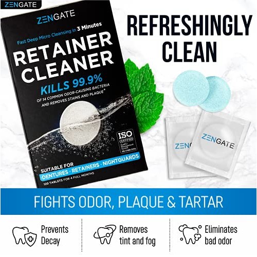 Retainer Cleaner - Denture Cleaning Tablets - Formulated in USA - Clean Mouth...