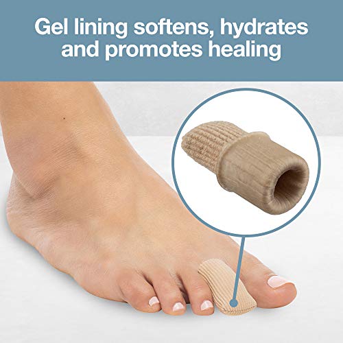 ZenToes 5 Pack Toe Caps Closed Toe Fabric Sleeve Protectors with Gel Lining, ...
