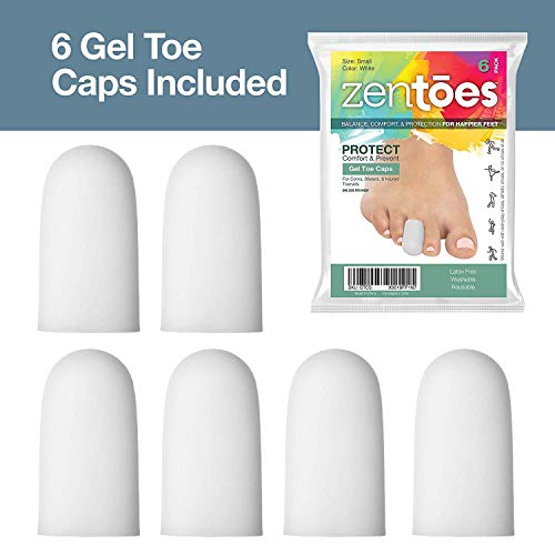 ZenToes 6 Pack Gel Toe Cap and Protector - Cushions and Protects to Provide R...