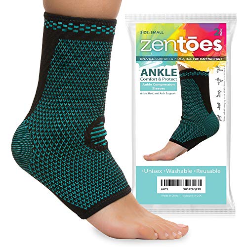 ZenToes Ankle Brace Compression Socks, Pair, Open Toe Sleeves Help Reduce Swe...
