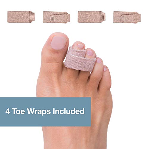 ZenToes Broken Toe Wraps 4 Pack Cushioned Bandages Hammer Toe Separator Splints