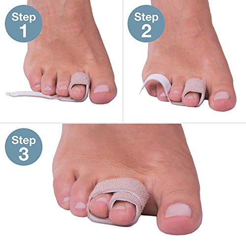 ZenToes Broken Toe Wraps 4 Pack Cushioned Bandages Hammer Toe Separator Splints
