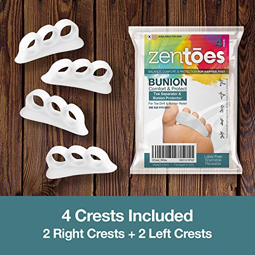 ZenToes Hammer Toe Straightener and Corrector 4 Pack Soft Gel Crests Splints ...
