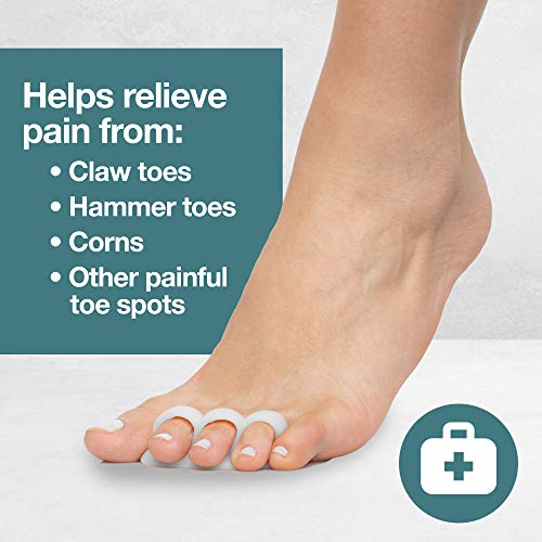 ZenToes Hammer Toe Straightener and Corrector 4 Pack Soft Gel Crests Splints ...