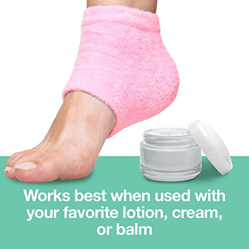 ZenToes Moisturizing Heel Socks 2 Pairs Gel Lined Fuzzy Toeless Spa Socks to ...