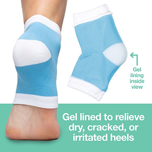 ZenToes Moisturizing Heel Socks 2 Pairs Gel Lined Toeless Spa Socks to Heal a...