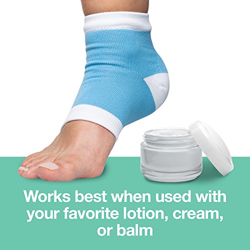 ZenToes Moisturizing Heel Socks 2 Pairs Gel Lined Toeless Spa Socks to Heal a...