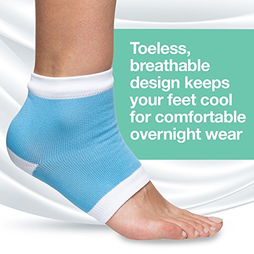 ZenToes Moisturizing Heel Socks 2 Pairs Gel Lined Toeless Spa Socks to Heal a...