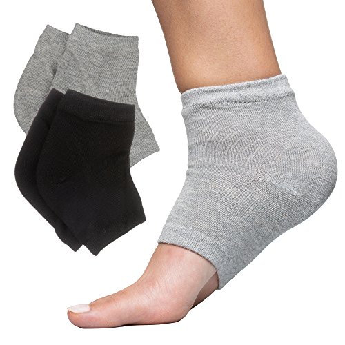 ZenToes Moisturizing Heel Socks 2 Pairs Gel Lined Toeless Spa Socks to Heal a...