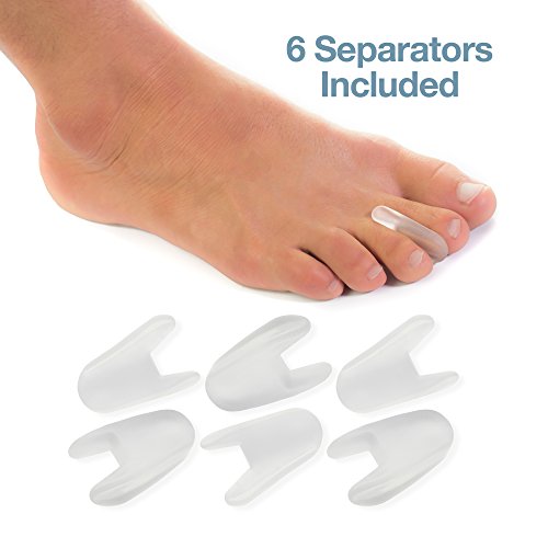 ZenToes Toe Separators for Bunion Pain Relief Set of 6 Flared Gel Straightene...