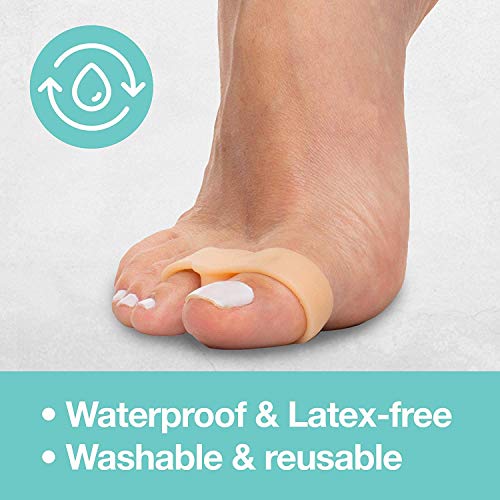 ZenToes Toe Separators with 2 Loops - Soft Gel Bunion Correctors 4 Pack (Beige)…