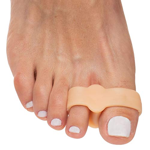 ZenToes Toe Separators with 2 Loops - Soft Gel Bunion Correctors 4 Pack (Beige)…