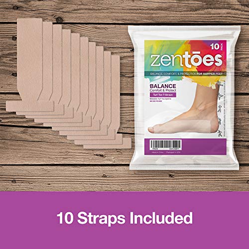 ZenToes Turf Toe T-Straps - 10 Pack Moleskin Splints for Big Toe Injuries - A...