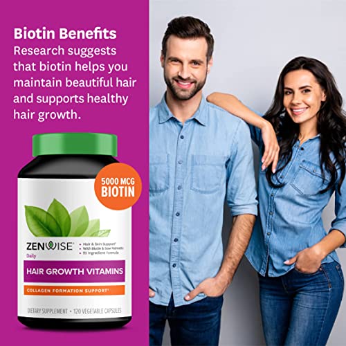 Zenwise Hair Growth Vitamins - Hair Loss Treatment with Biotin, Saw Palmetto ...
