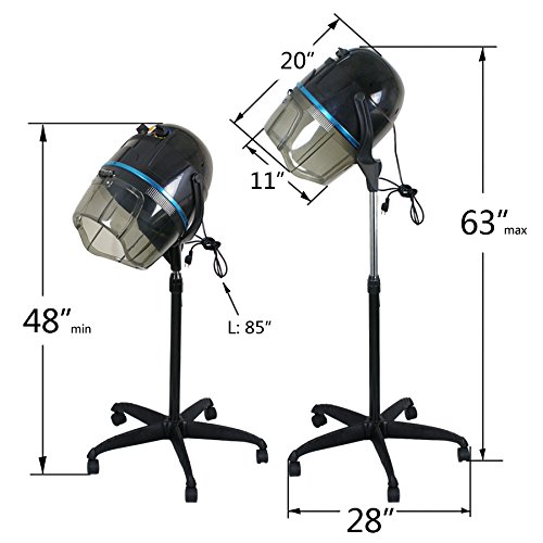 ZENY Standing Hair Dryer 1300W Adjustable Hooded Floor Bonnet Stand Up Hair D...