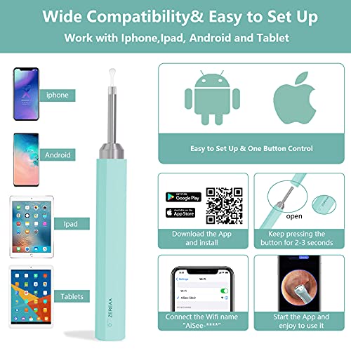 Ear Wax Removal, Ear Cleaner, Earwax Remover Tool with 1080P FHD, Wireless En...
