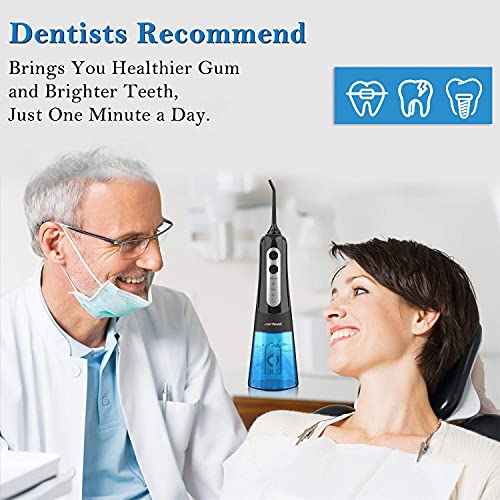 Water Flosser Cordless Teeth Cleaner, Dental Oral Irrigator with DIY Mode, Re...