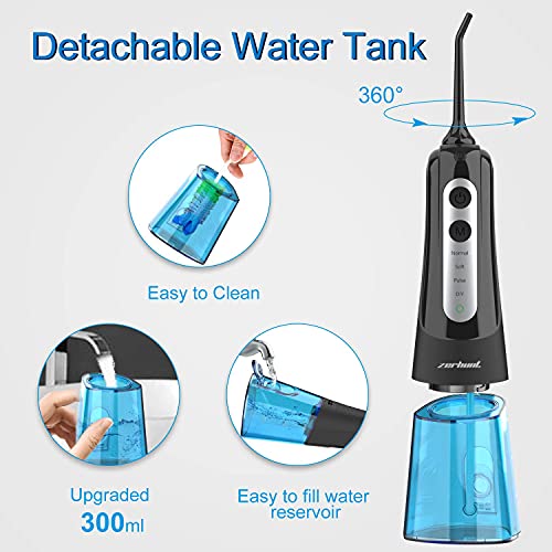 Water Flosser Cordless Teeth Cleaner, Dental Oral Irrigator with DIY Mode, Re...
