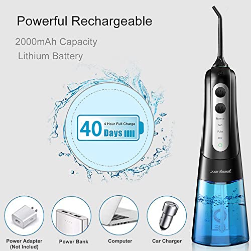 Water Flosser Cordless Teeth Cleaner, Dental Oral Irrigator with DIY Mode, Re...