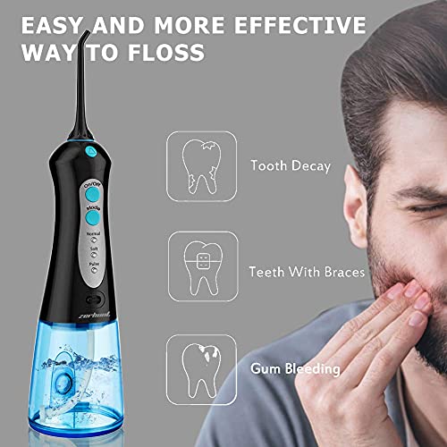 Water Flosser Cordless Teeth Cleaner, Professional Wate Flosser Oral Care for...