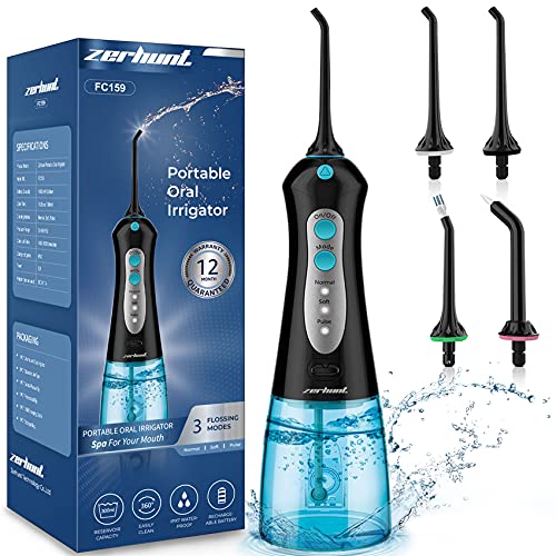 Water Flosser Cordless Teeth Cleaner, Professional Wate Flosser Oral Care for...