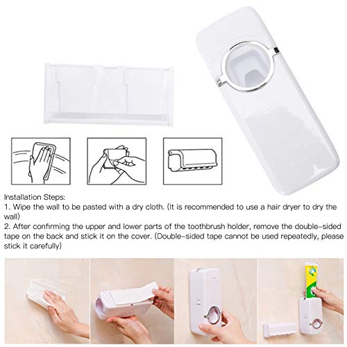 Toothpaste Squeezer Automatic Dispenser Vacuum Extrusion Toothbrush Rack Set ...