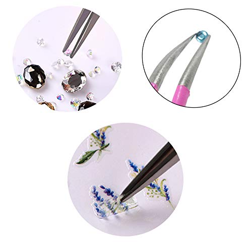 ZeroZ 2 Pcs Stainless Steel Tweezers for Eyelash Extensions Precision Electro...