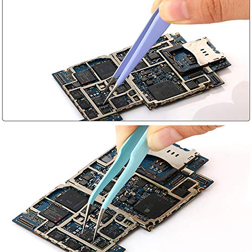 ZeroZ 2 Pcs Stainless Steel Tweezers for Eyelash Extensions Precision Electro...