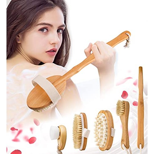Premium Dry Brushing Body Brush Set for Lymphatic Drainage and Cellulite Trea...