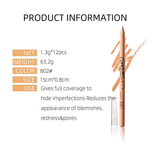 SUMEITANG 12 Packs Wonder Concealer Pencil Tricolor Combination Makeup Contou...