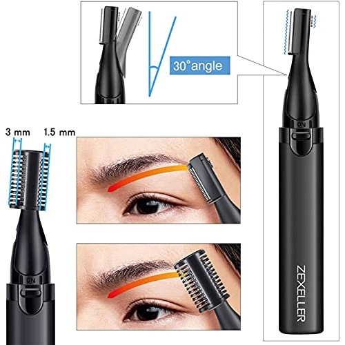 Zexeller 9 in 1 Eyebrow Trimmer Precision Razor Electric Facial Hair Remover ...