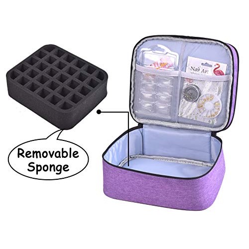 ZFZGFRCS Portable Nail Polish Carrying Case - Holds 30 Bottles,with Handles ,...