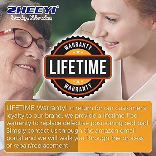 ZHEEYI Bed Positioning Pad with Reinforced Handles 48" x 40" Lifting Turning ...