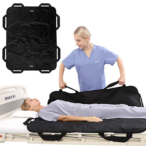 ZHEEYI Bed Positioning Pad with Reinforced Handles 48" x 40" Lifting Turning ...