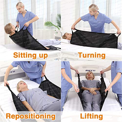 ZHEEYI Multipurpose 39" x 36" Positioning Bed Pad with Reinforced Handles - R...