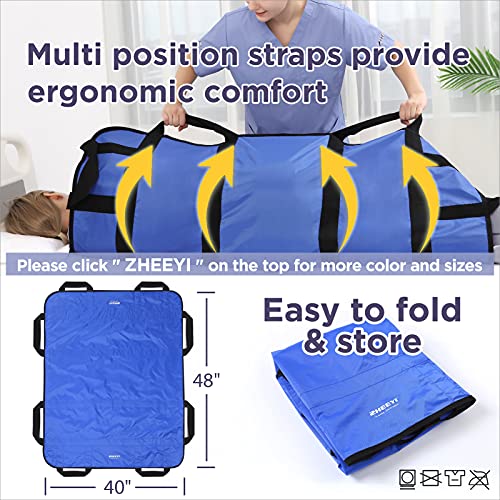 ZHEEYI Multipurpose 48" x 40" Positioning Bed Pad with Reinforced Handles - R...