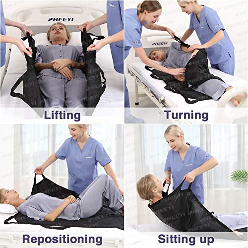 ZHEEYI Multipurpose 55" x 36" Positioning Bed Pad with Reinforced Handles - R...