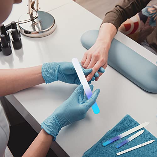 4 Pcs Manicure Pedicure Glass Nail File Set Glass Files and Cuticle Trimmer D...