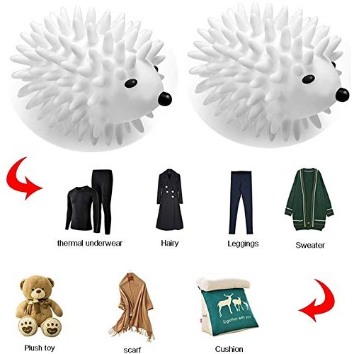 4PCS Hedgehog Reusable Dryer Balls Household Washing Machine Hedgehog Soft La...