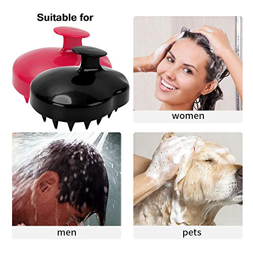 Zhurson Silicone shampoo brush (2pcs), head massage brush,suitable for dry an...