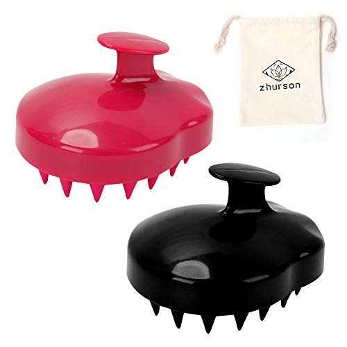 Zhurson Silicone shampoo brush (2pcs), head massage brush,suitable for dry an...