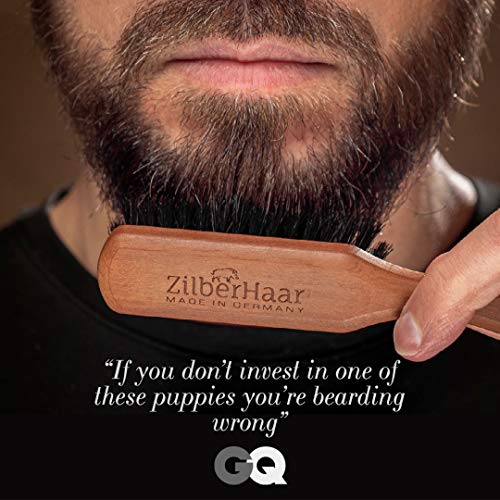 Beard Brush by ZilberHaar - Stiff Boar Bristles - Beard Grooming Brush for Me...